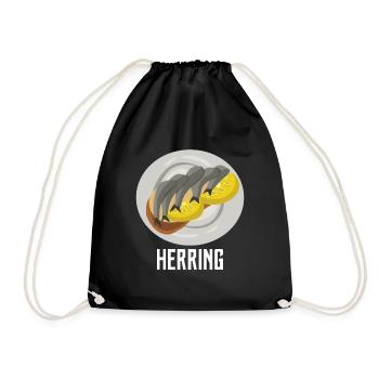 Herring food fish - Drawstring Bag - black - Front