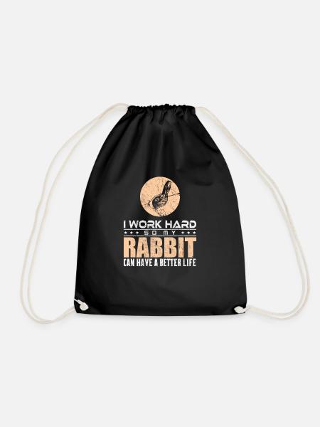 Kaninchen Hase - Turnbeutel - Schwarz