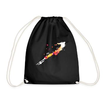 Trumpet with music notes - Drawstring Bag - black - Front