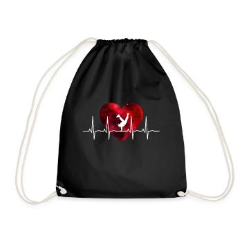 Breakdance dancing heartbeat - Drawstring Bag - black - Front