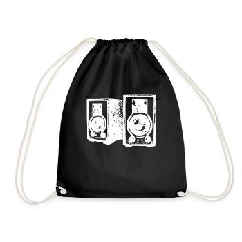 DJ Symbol Musikboxen Musik Lautsprecher - Turnbeutel - Schwarz - Vorne