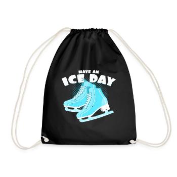 Have An Ice Day | Eiskunstlauf Wortspiel Geschenk - Turnbeutel - Schwarz - Vorne