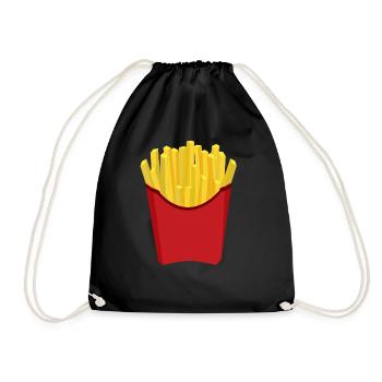 Frites alimentaire | Pomme de terre cadeau - Sac de sport léger - noir - Devant