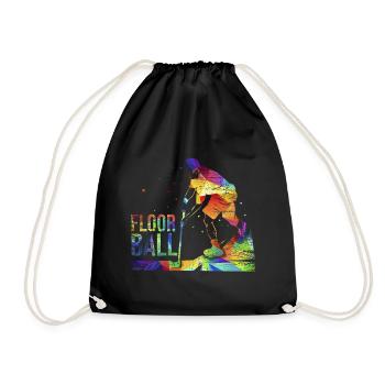 Floorball sports hockey - Drawstring Bag - black - Front