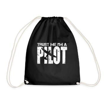 Pilot Gift Airplane Glider Glider - Drawstring Bag - black - Front
