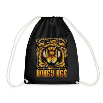 Modern honeybee | Trendy bee wasp gift - Drawstring Bag - black - Front