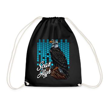 Modern Weißkopfseeadler Trendy Greifvogel Geschenk - Turnbeutel - Schwarz - Vorne
