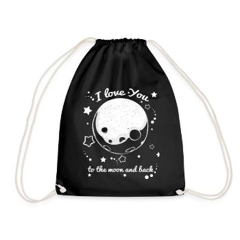 I Love You To The Moon And Back | Love gift - Drawstring Bag - black - Front