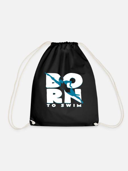 swimmer - Drawstring Bag - black