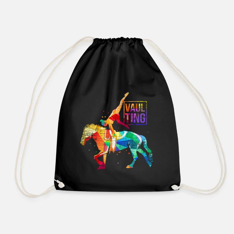 Voltigieren Pferd Geschenk - Turnbeutel - Schwarz