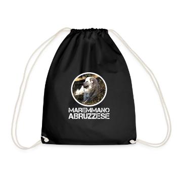 Pastore Maremmano Abruzzese Herd Protection HerdIng Dog - Drawstring Bag - black - Front