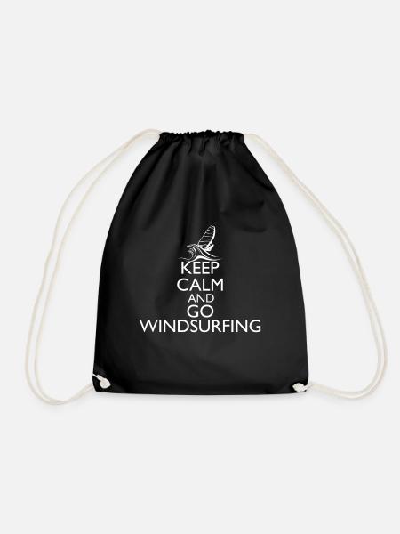Windsurf Windsurfen Surfing Geschenke Windsurfer - Turnbeutel - Schwarz