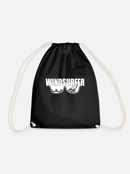 Windsurf Surfing Windsurfen Geschenke Windsurfer - Turnbeutel - Schwarz