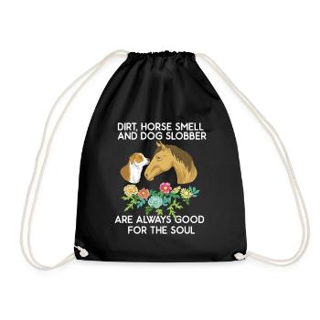 Cadeau d'amant de chien de cheval de chien - Sac de sport léger - noir - Devant