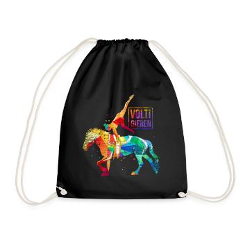 Cadeau cheval de chasse - Sac de sport léger - noir - Devant
