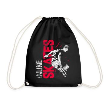 Inline skates roller skate - Drawstring Bag - black - Front