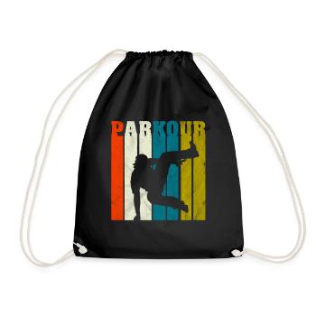 Parkour Shirt Vintage T-shirt Course Gratuit - Sac de sport léger - noir - Devant