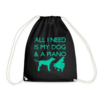 Hund Klavier Haustier Piano Instrument - Sac de sport léger - noir - Devant