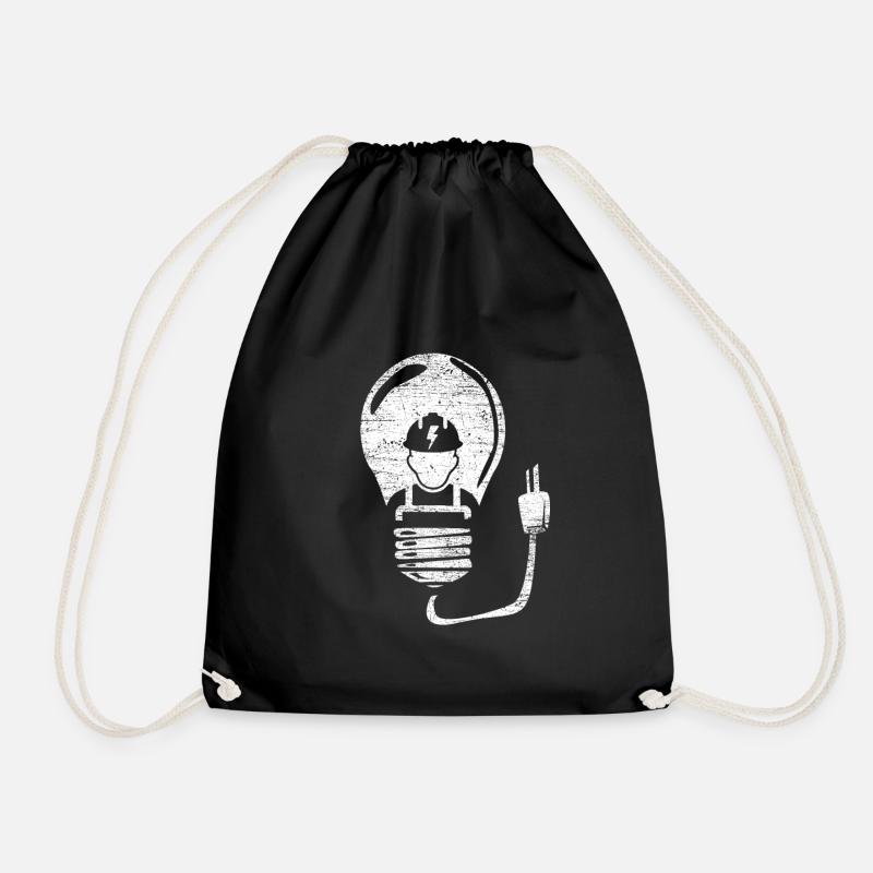 Elektriker Glühbirne Geschenk - Turnbeutel - Schwarz