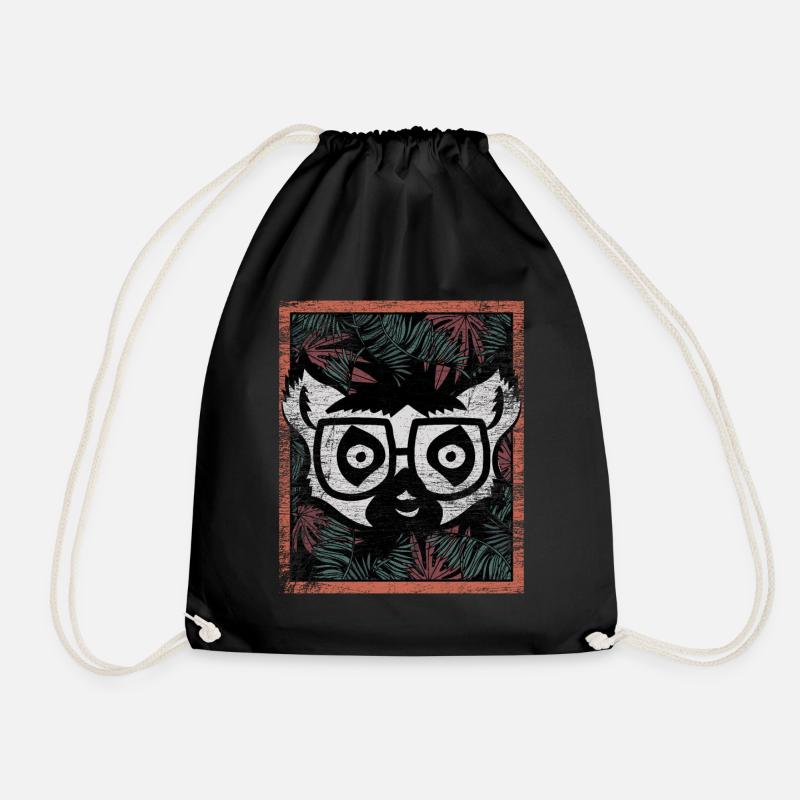 Lemur Madagaskar Geschenk - Turnbeutel - Schwarz