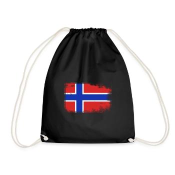 Norwegen Geschenk Fahne Karte Fjord - Turnbeutel - Schwarz - Vorne