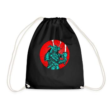 Samurai Japan warrior sword medieval China - Drawstring Bag - black - Front