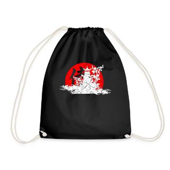 Asien China Japan Schrift Zeichen Glück Haus Blume - Turnbeutel - Schwarz - Vorne
