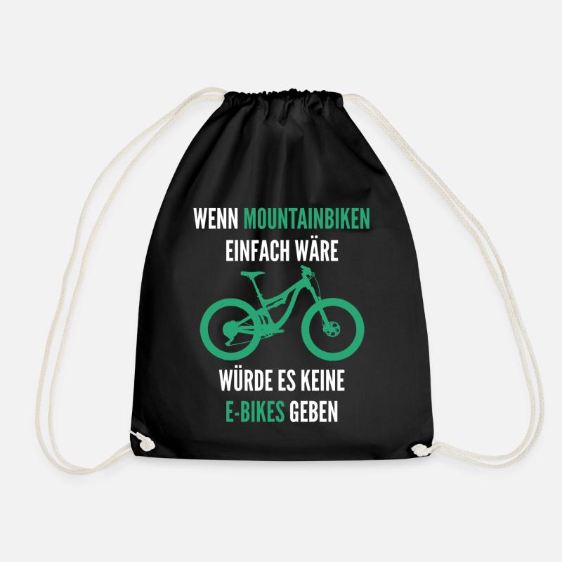 Mountainbike eBike Spruch MTB Pedelec - Turnbeutel - Schwarz