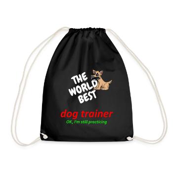 World's best dog trainer - dog training - in practice - Drawstring Bag - black - Front