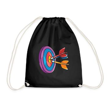 Tolles Dart Dartpfeil Darts Dartspieler Geschenk - Turnbeutel - Schwarz - Vorne