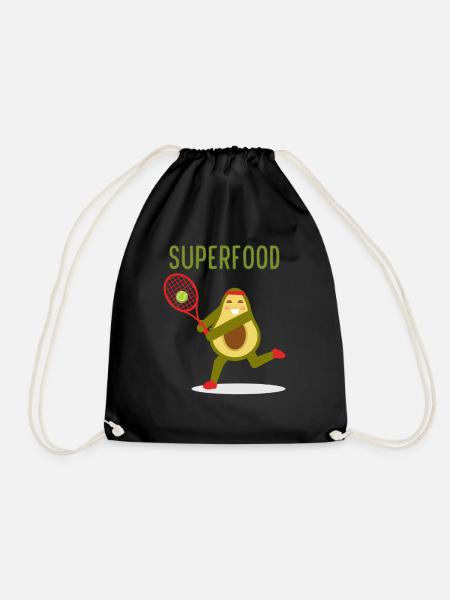 Avocado Superfood Lustig Tennis Ball Sport Fit - Drawstring Bag - black