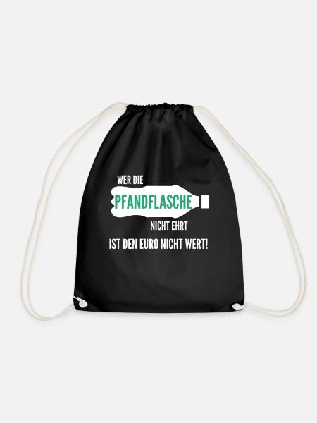 Pfandflasche Pfandsammler Flaschenpfand Pfand - Turnbeutel - Schwarz