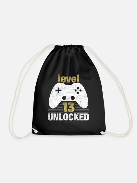 Gaming Level 13 - Turnbeutel - Schwarz