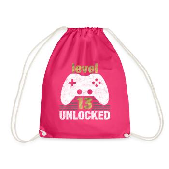 Gaming Level 13 - Turnbeutel - Fuchsia - Vorne