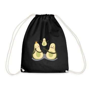 Avocado Mother Father Kid Baby Funny - Drawstring Bag - black - Front