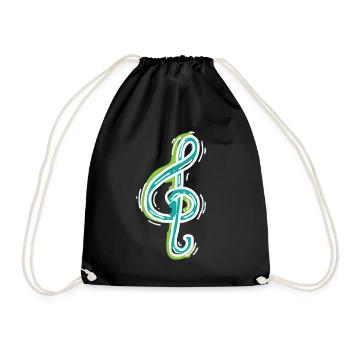 dearadh bronntanais nóta ceoil - Drawstring Bag - black - Front