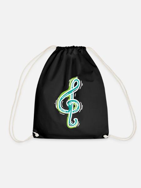 dearadh bronntanais nóta ceoil - Drawstring Bag - black