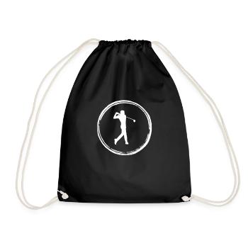 Golf Golfer Golfen Ball Club - Turnbeutel - Schwarz - Vorne