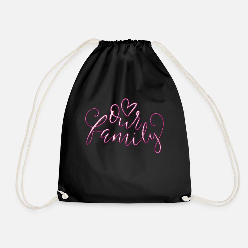 Our Family - Drawstring Bag - black