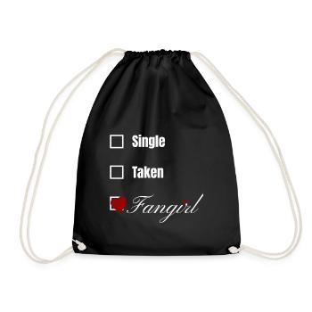 Fangirl Crush Herz Liebe Mädchen witzig Geschenk - Turnbeutel - Schwarz - Vorne