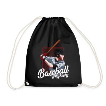 Baseballspieler - Turnbeutel - Schwarz - Vorne