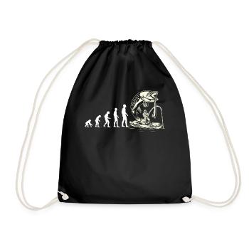 Evolution canoe angler white - Drawstring Bag - black - Front