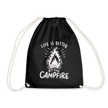 Camping - Life Is Better By The Campfire - Drawstring Bag - black - Front