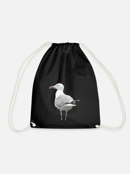 The seagull - Drawstring Bag - black