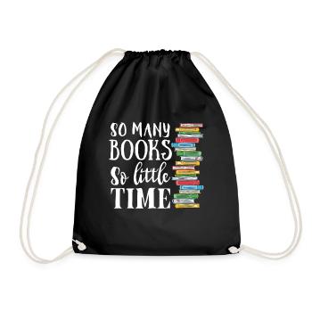 Stack of books with quote for reading fans - Drawstring Bag - black - Front