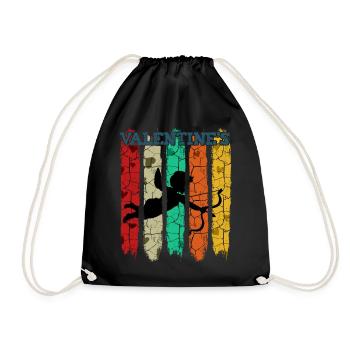 Cupidon de style rétro vintage | Cadeau Saint Valentin - Sac de sport léger - noir - Devant