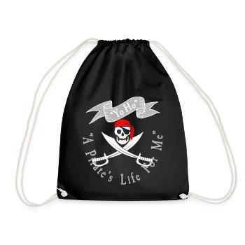 Piratenleben Yo Ho - Turnbeutel - Schwarz - Vorne