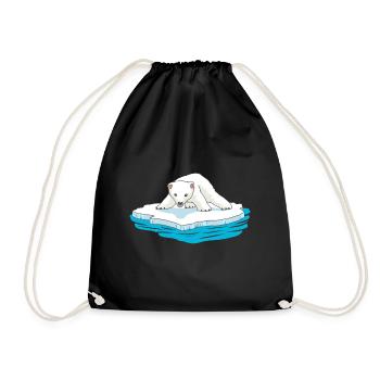 Ours polaire Glace flottante Glacier froid du pôle Nord arctique - Sac de sport léger - noir - Devant