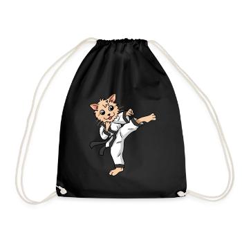 Karaté Chat Judo Chaton Enfants Self Défense - Sac de sport léger - noir - Devant