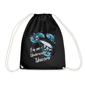Licorne sous-marine | Narwhal Funny Animal Gift - Sac de sport léger - noir - Devant